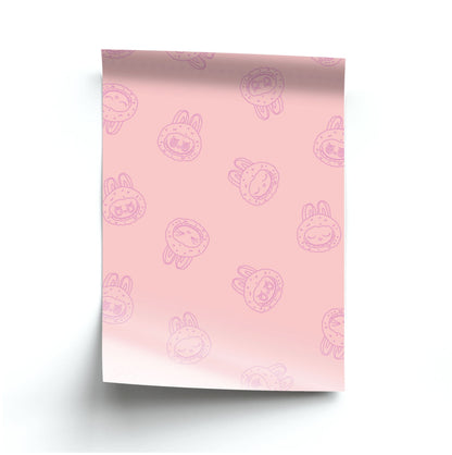 Monsters Outline Pattern II Poster