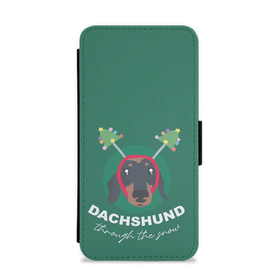 Dachshund Through The Snow Flip / Wallet Phone Case