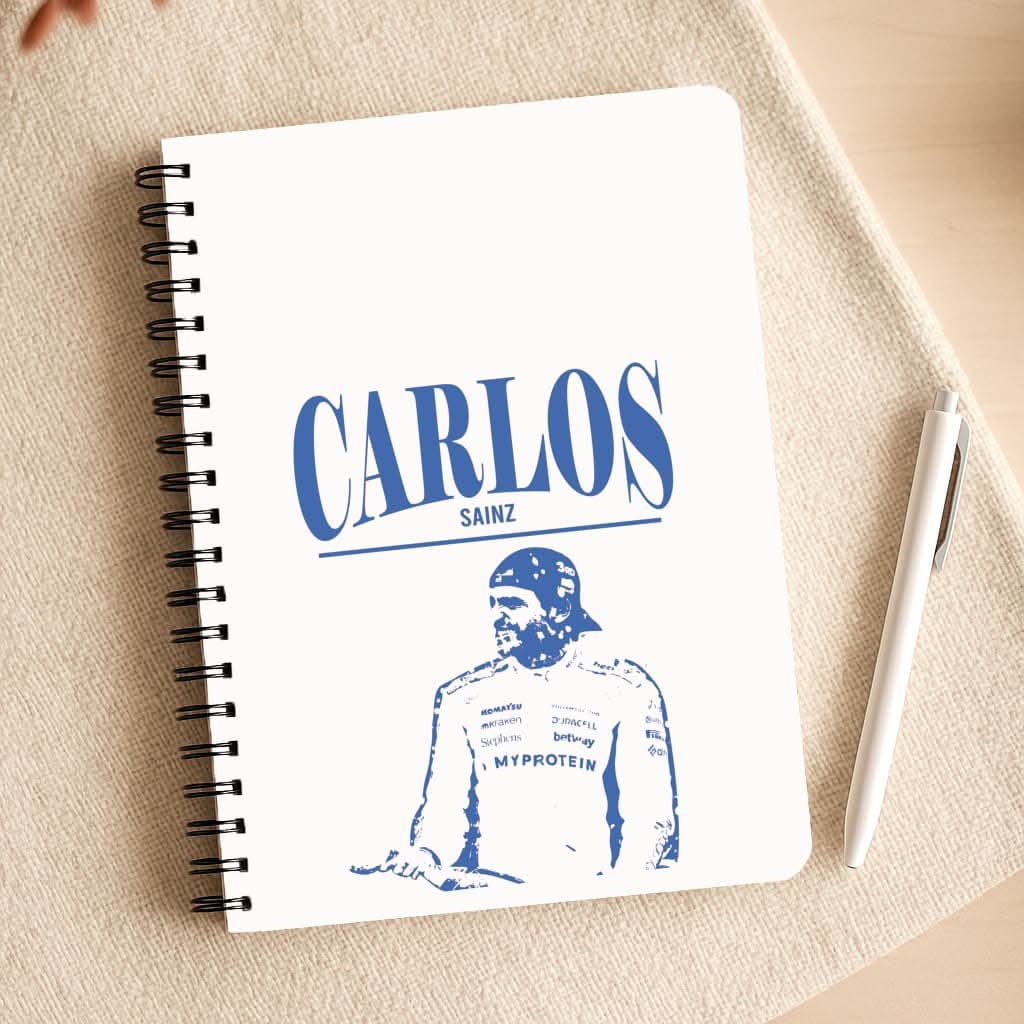 Carlos White And Blue Notepad