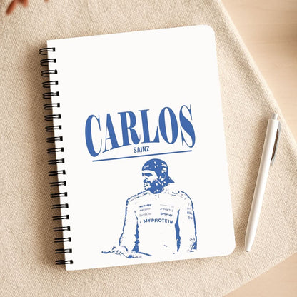 Carlos White And Blue Notepad