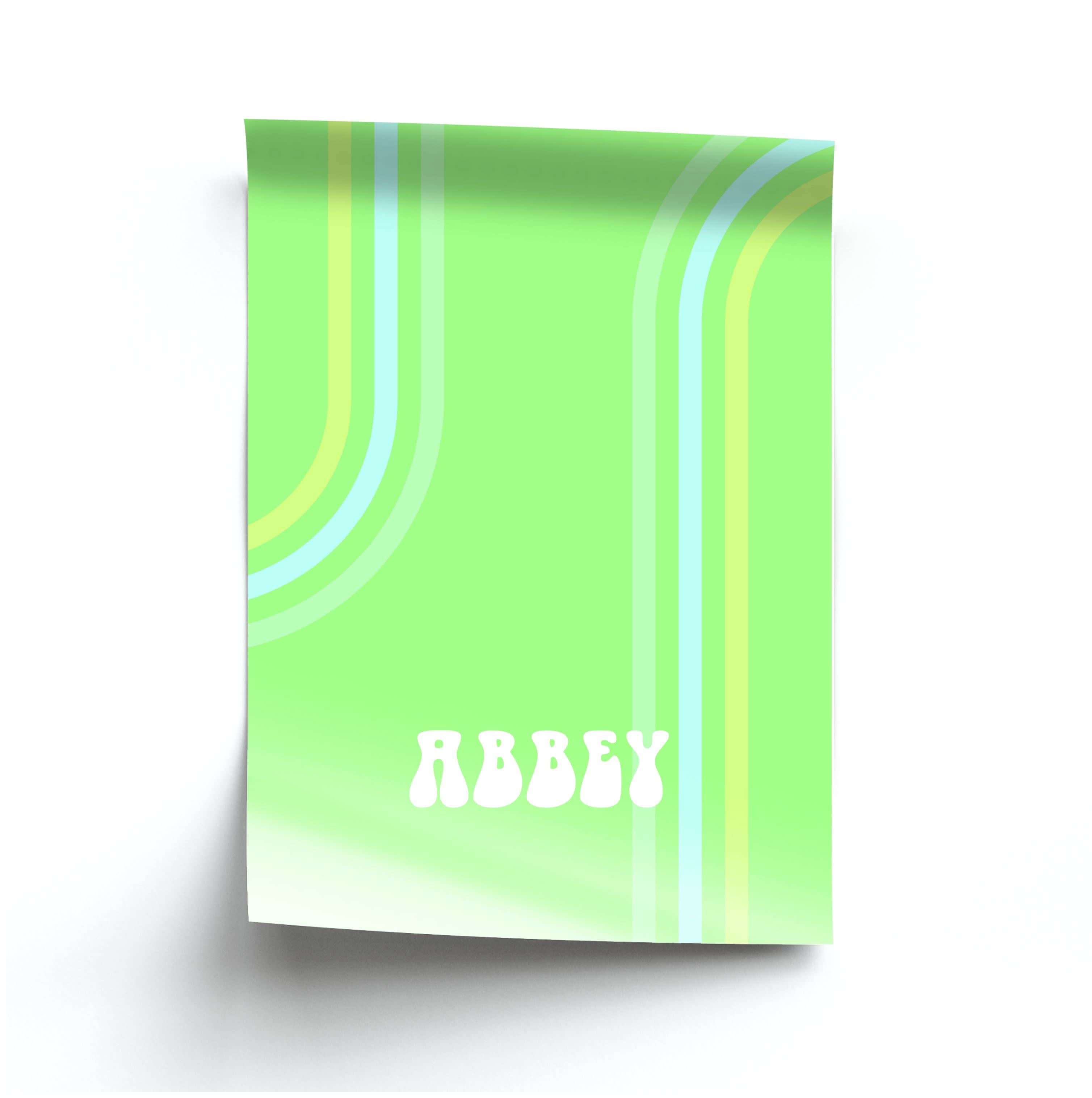 Retro Green Personalised Name Poster