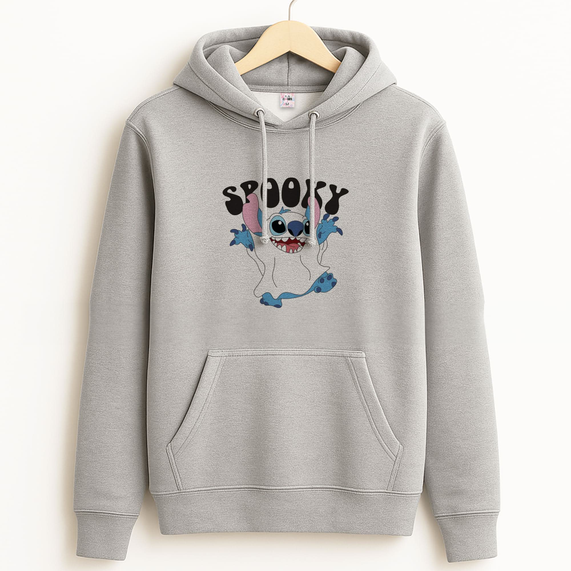Spooky Cute Blue Alien Unisex Grey Hoodie