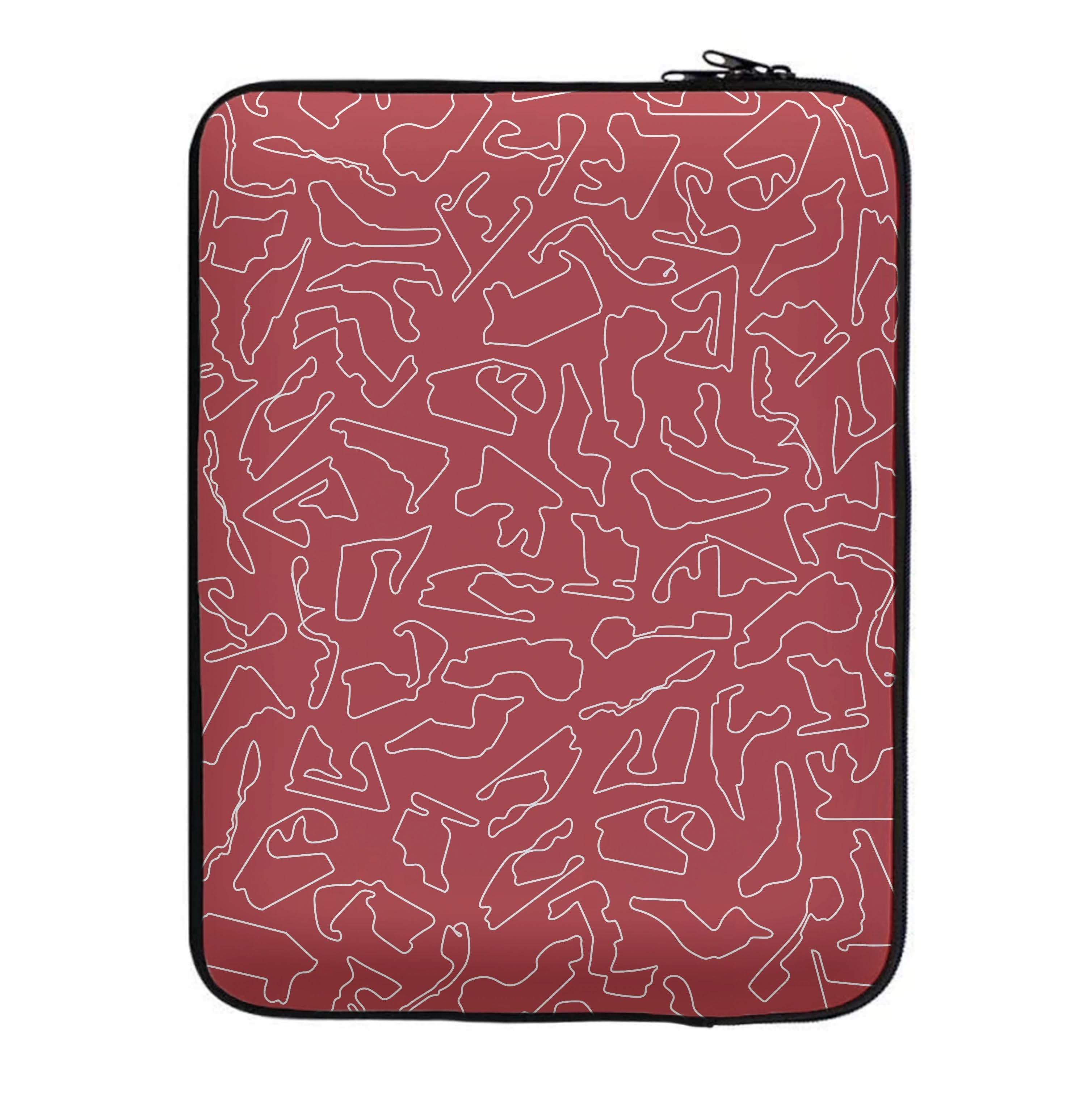 Track Outlines Red Laptop Sleeve