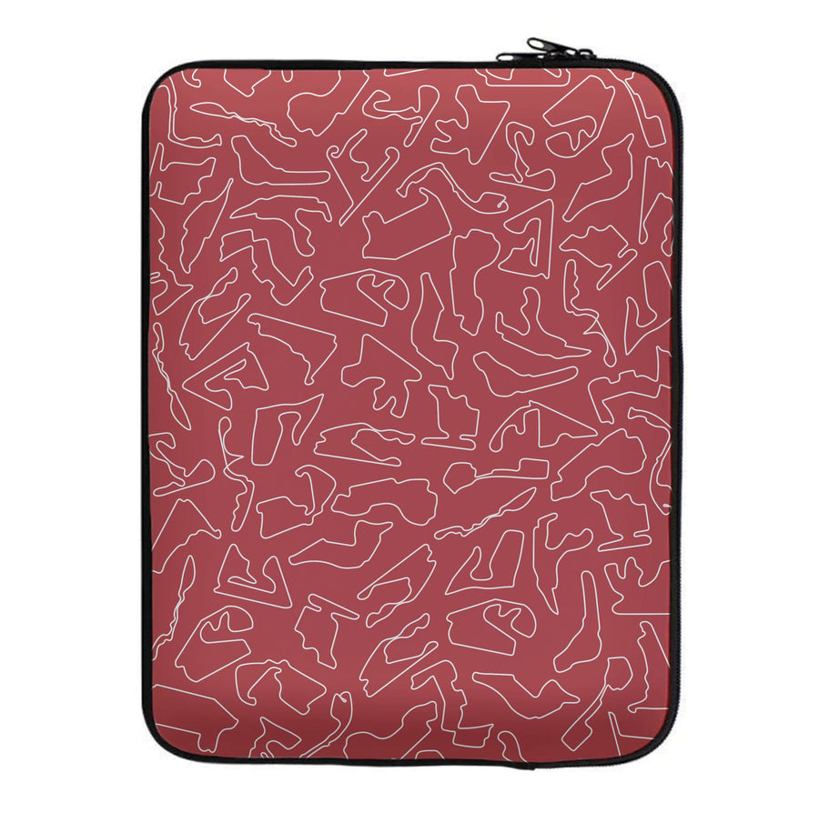 Track Outlines Red Laptop Sleeve