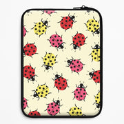 Ladybugs With Flower Spots Pattern Laptop Sleeve 1