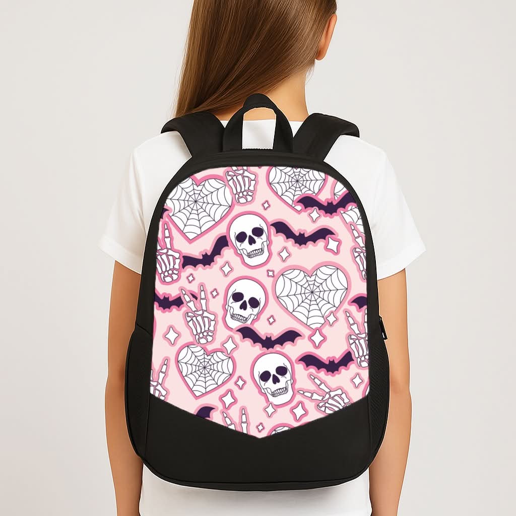 Cute Halloween Stickers Pattern School Bag