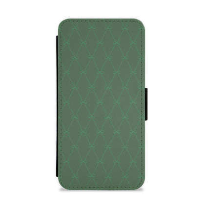 Green Bow Pattern Flip / Wallet Phone Case