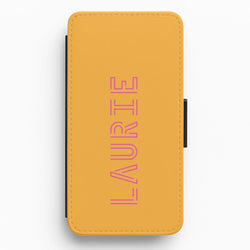 Neon Sign Personalised Name Flip / Wallet Phone Case