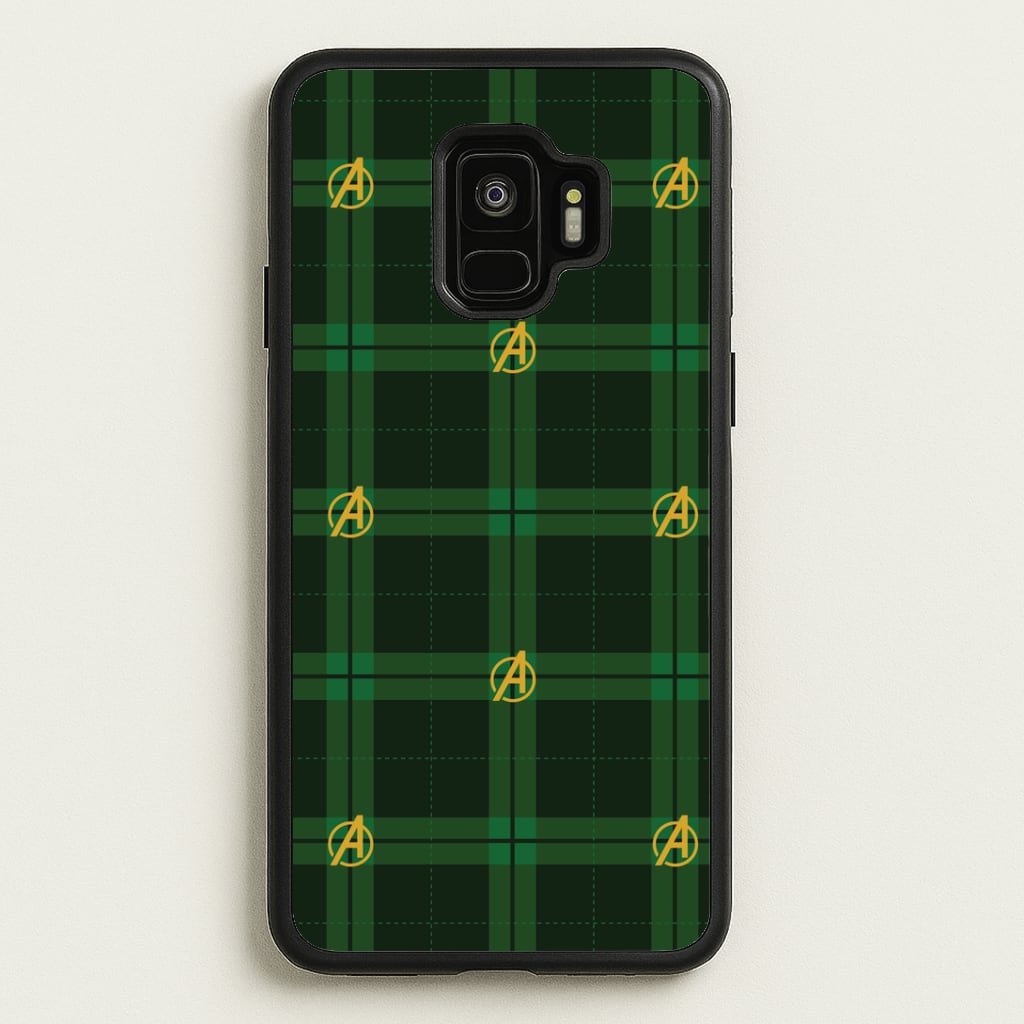 Superhero Team Green Tartan Pattern Galaxy S9 Case