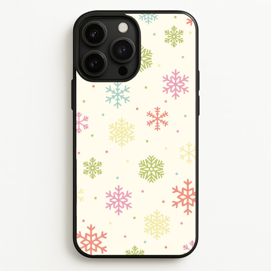 Pastel Snowflakes Pattern iPhone 13 Pro Max Case