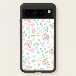 Neon Christmas Icons Pattern II Google Pixel 8 Pro Case