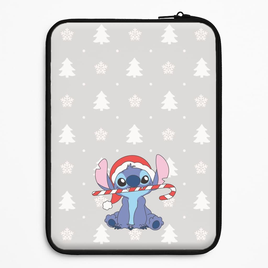 Cute Blue Alien Candycane Laptop Sleeve
