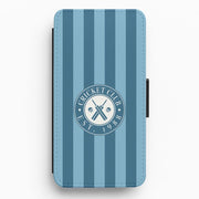 Stripey Cricket Badge Flip / Wallet Phone Case 1