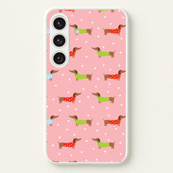 Christmas Jumpers Dachshund Pattern Galaxy S25 Case