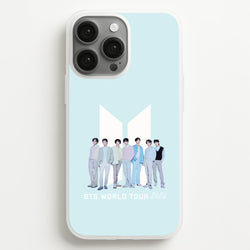 K-Pop Band Tour Pastel Blue iPhone 13 Pro Max Case