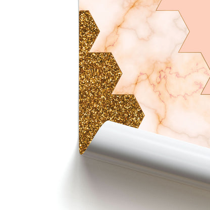 Glitter And Marble Geometric  Poster