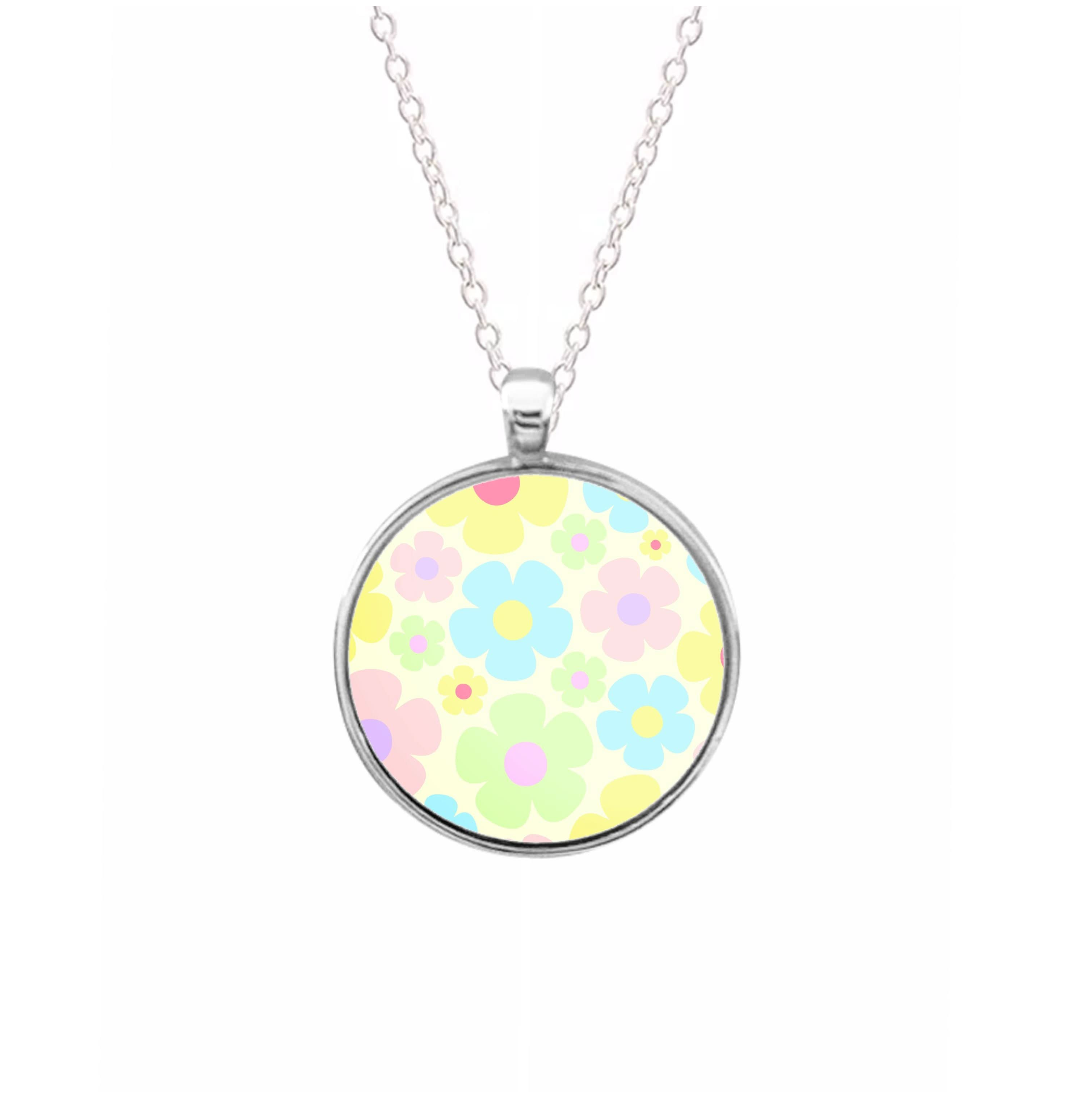 Rainbow Flowers Pattern Necklace