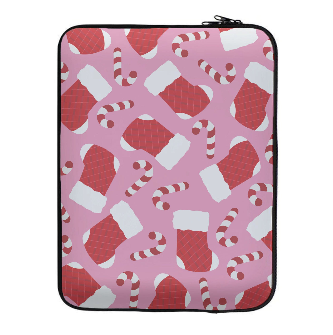 Pink Stocking Pattern Laptop Sleeve