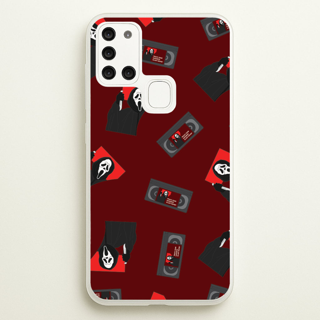 VHS & Ghostface Pattern Galaxy A21s Case