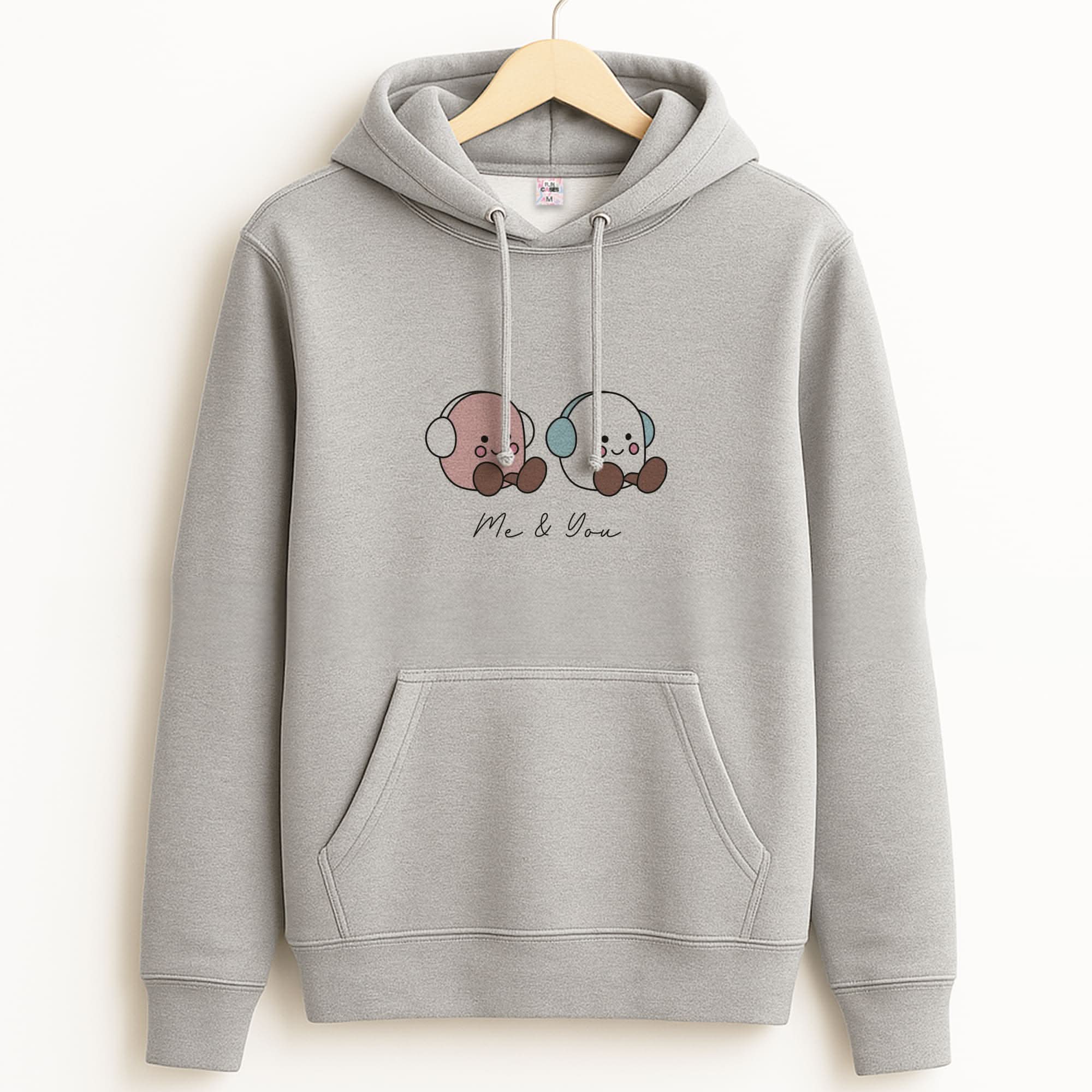 Cute Christmas Marshmellow Plushies Unisex Grey Hoodie