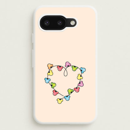 Cartoon Mouse Christmas Fairylights Heart Google Pixel 9a Case