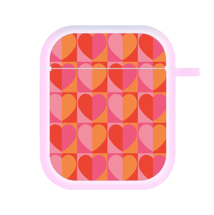 Sunset Hearts Pattern AirPods Case