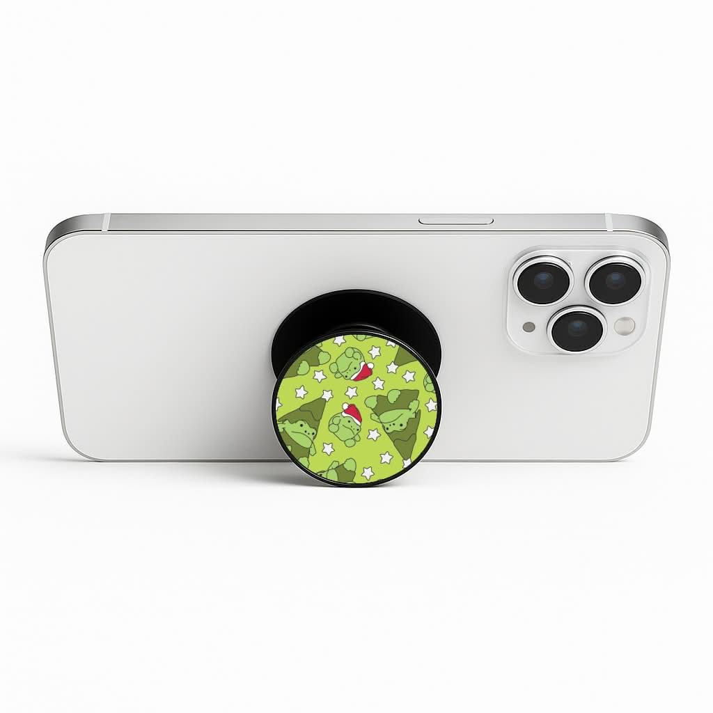 Christmas Frogs And Stars Plush Pattern Phone Stand