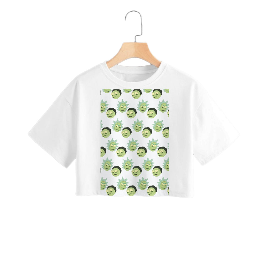 Rick And Morty Pattern Crop Top