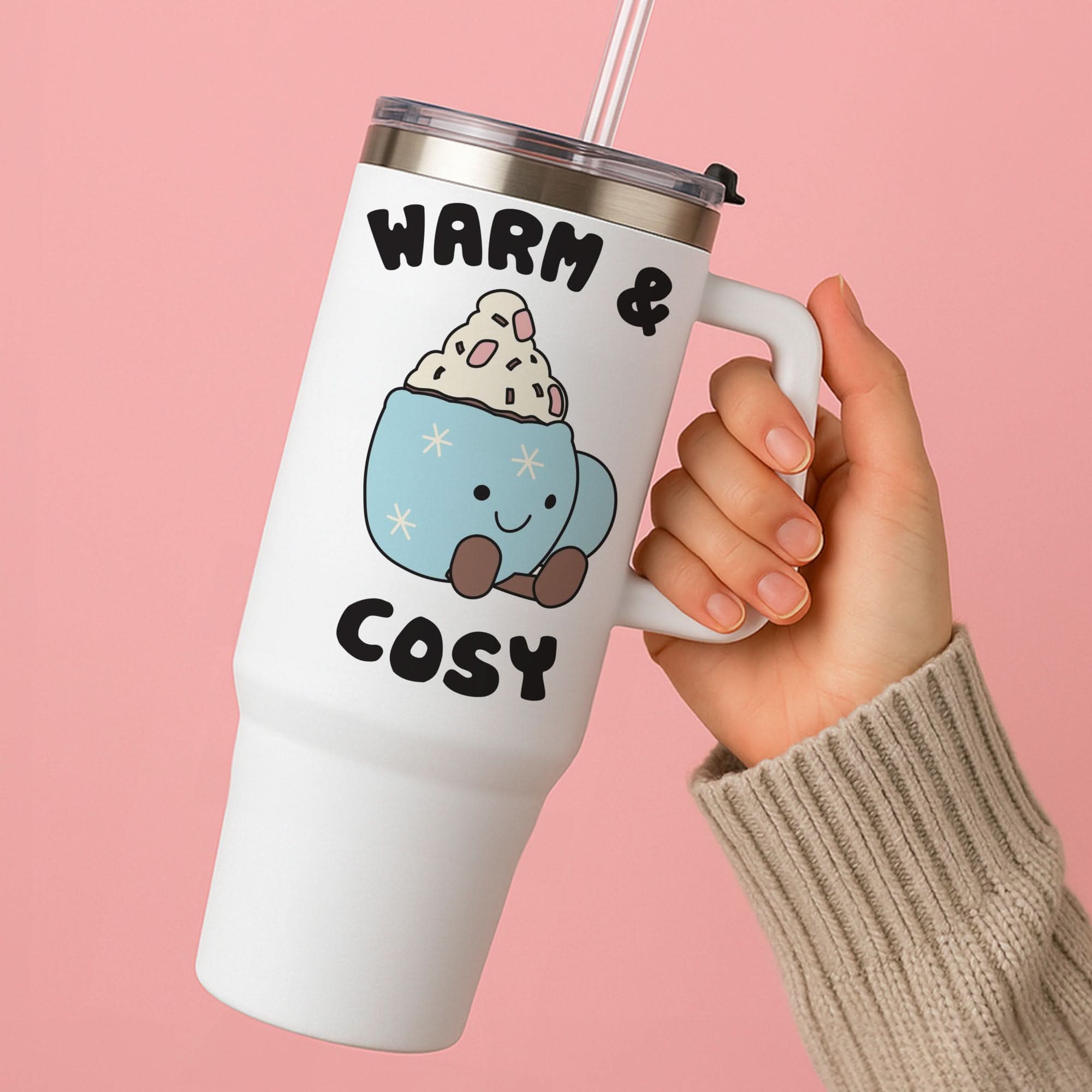 Hot Cocoa Plush Quote Tumbler