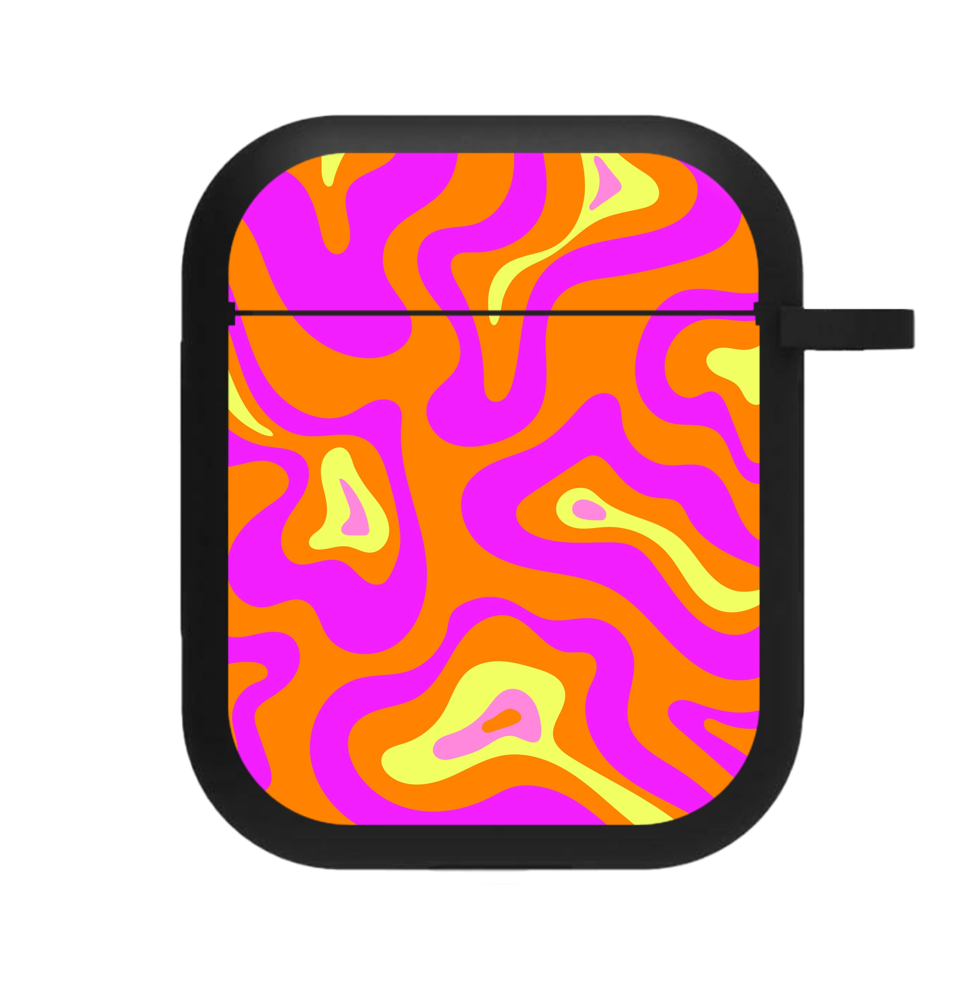 Orange And Pink Psychedelic Pattern AirPods Case