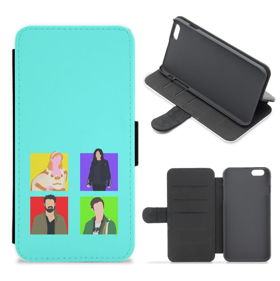 Characters Collage Flip / Wallet Phone Case