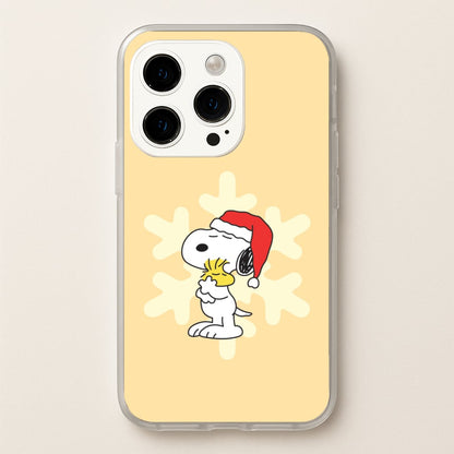 Christmas Cartoon Beagle And Bird  iPhone 14 Pro Case