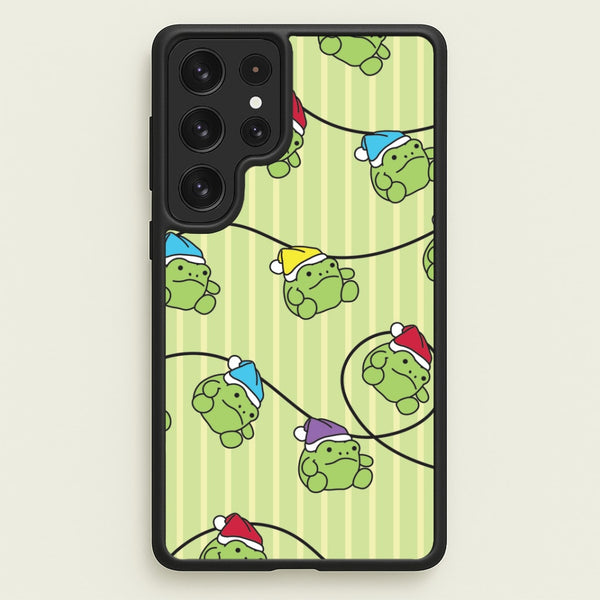 Christmas Frog Plush Fairylights Pattern Galaxy S22 Ultra Case