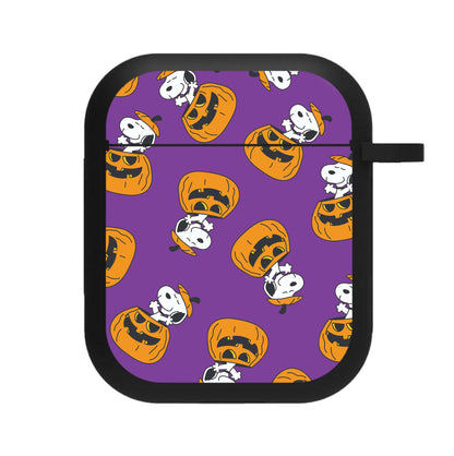 Cartoon Beagle Pumpkin Pattern AirPods Case