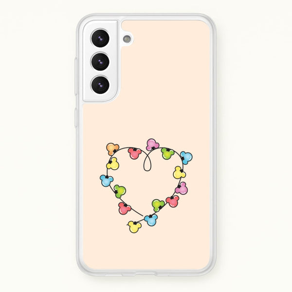 Cartoon Mouse Christmas Fairylights Heart Galaxy S22 Plus Case