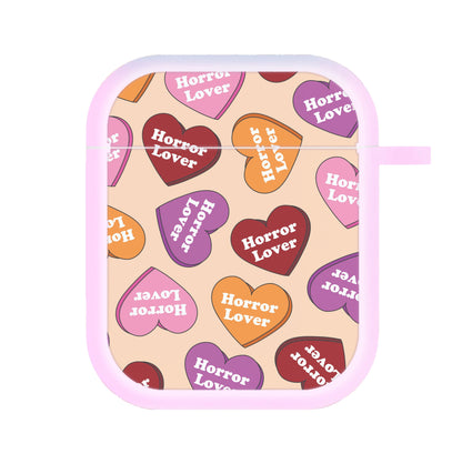 Horror Lover Hearts Pattern AirPods Case