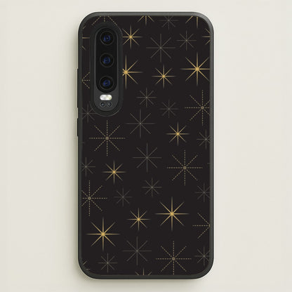 Christmas Gold Stars Pattern Huawei P30 Case