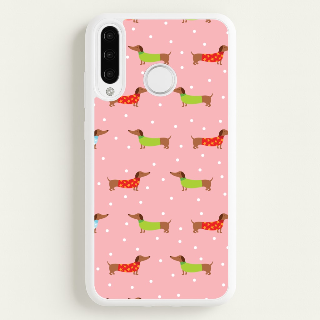 Christmas Jumpers Dachshund Pattern Huawei P30 Lite Case