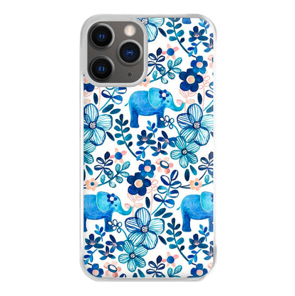 Elephant and Floral Pattern Phone Case