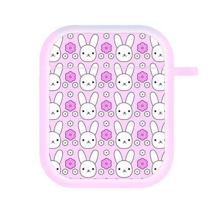 Bunnies And Flowers Pattern AirPods Case