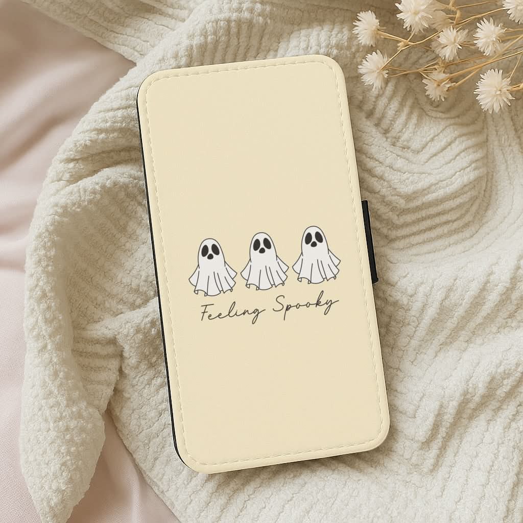 Feeling Spooky Ghosts Leather Phone Case