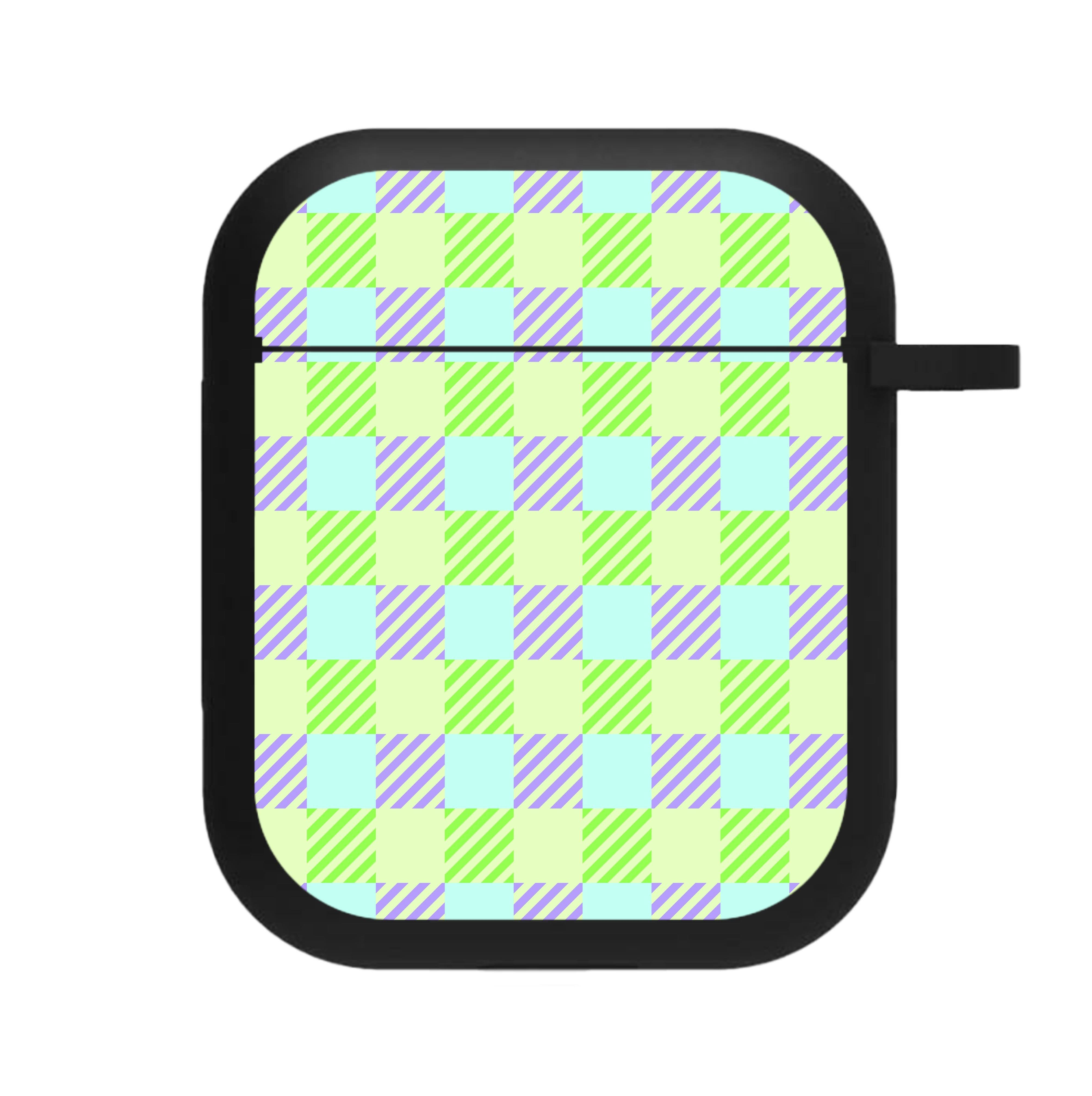 Green And Purple Checkered AirPods Case