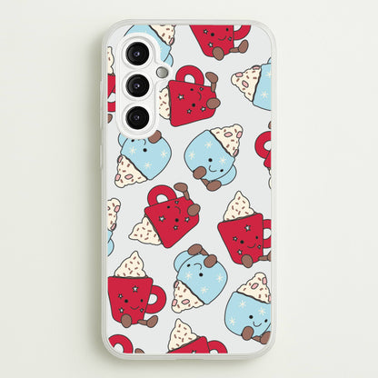 Christmas Drinks Plushies Pattern Galaxy A14 Case