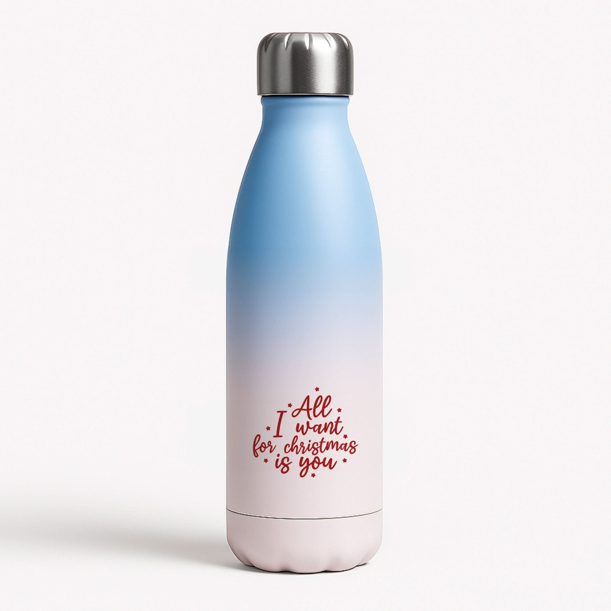 All I Want For Christmas Is You Stars Blue Water Bottle