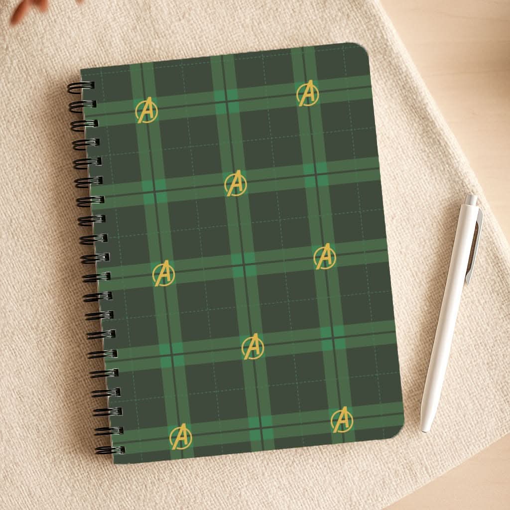 Superhero Team Green Tartan Pattern Notepad