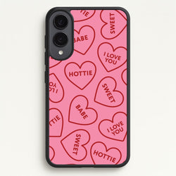 Quote Love Hearts Pattern Galaxy S25 Edge Case