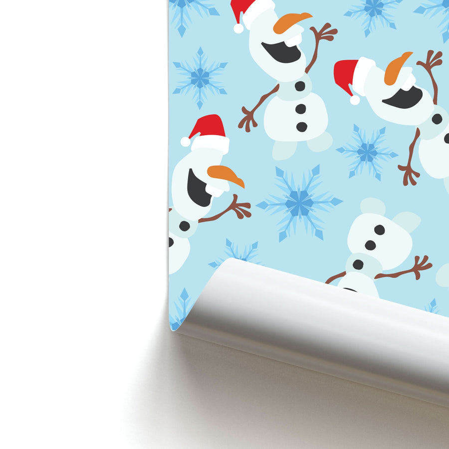 Snowman Pattern Poster