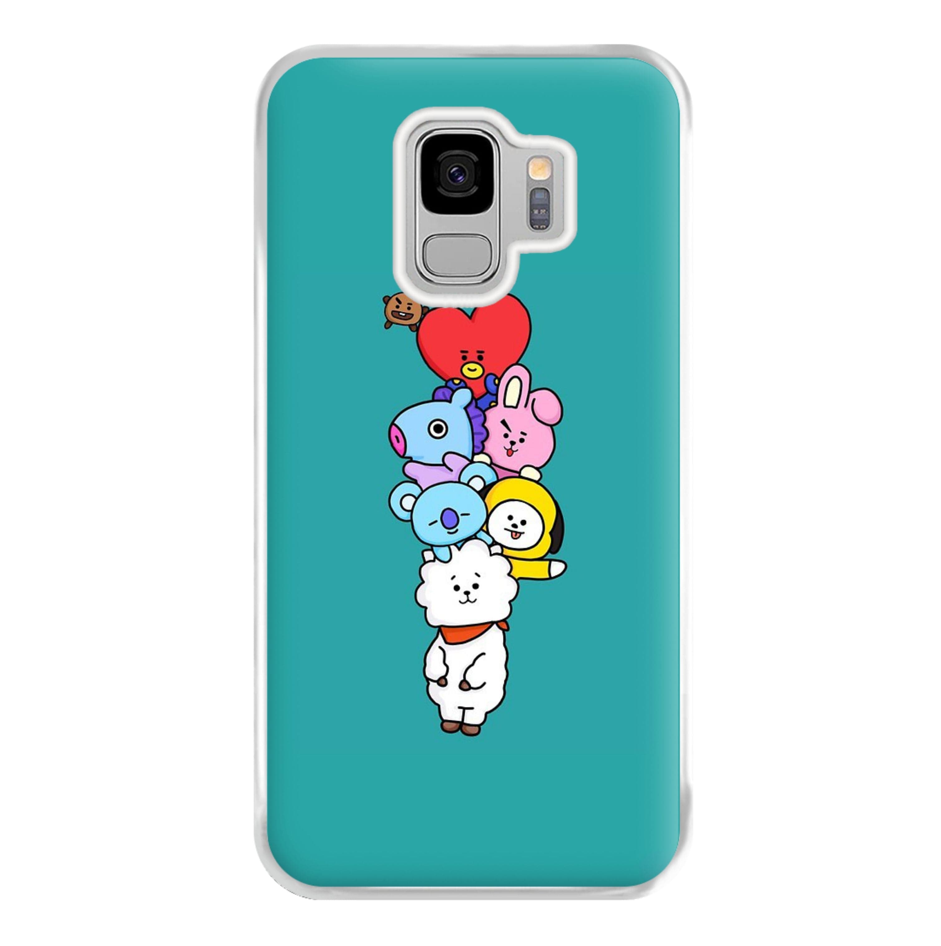 Green BT21 - RJ, Mang, Koya, Chimmy, Cooky, Shooky, Tata - K Pop Phone Case