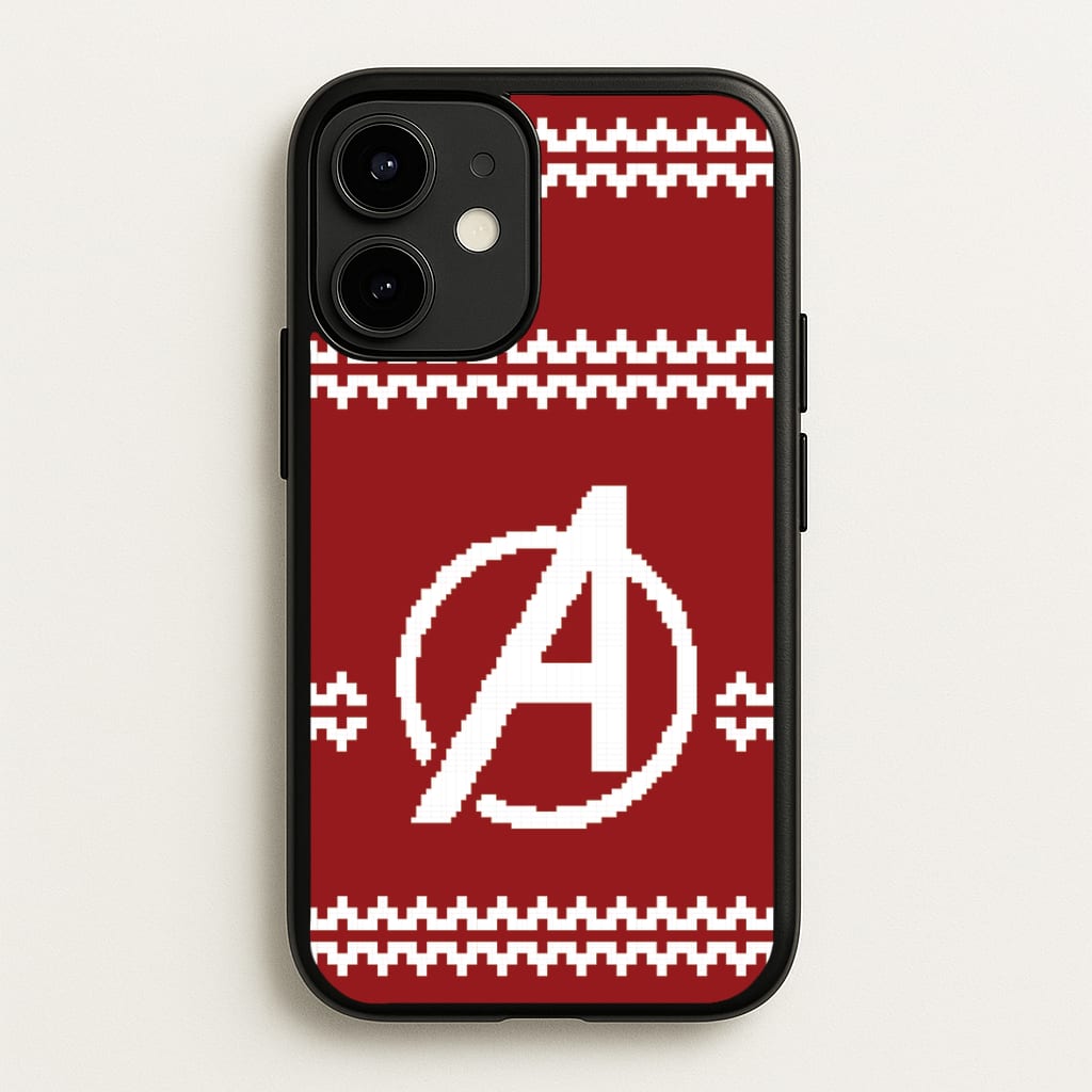 Superhero Team Red Christmas Jumper  iPhone 12 / 12 Pro Case