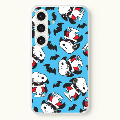 Cartoon Beagle Vampire And Bats Pattern Galaxy S24 Plus Case